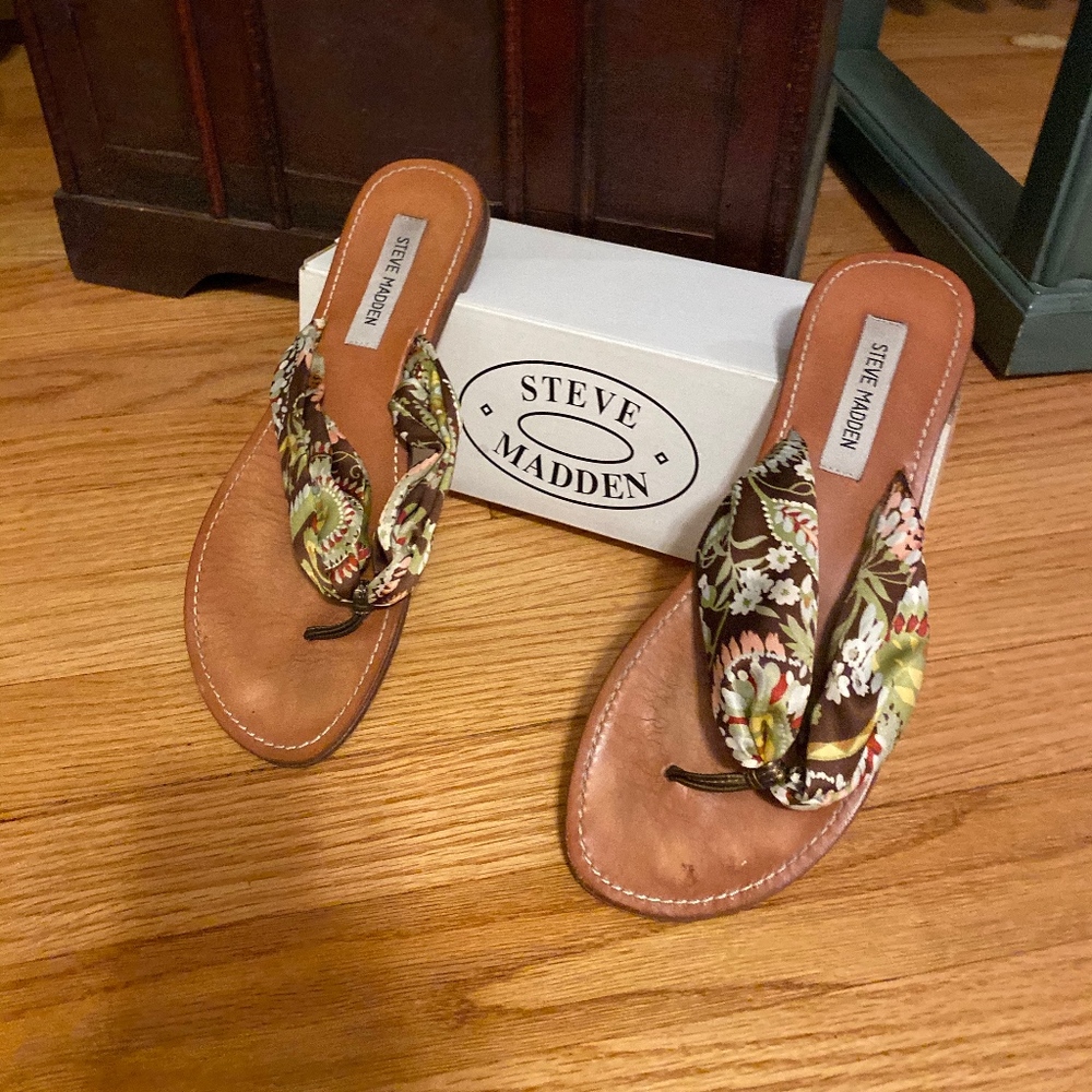 Steve Madden "Scarff" Brown Multi Leather sandals